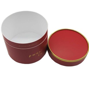 New Year Valentine's Day Wedding High-end Candy Round Box Hand Gift Paper Box Ribbon Portable Flower Box Flowers Round Box