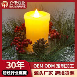 厂家定制 定时圣诞流泪蜡烛平口石蜡led仿真电子蜡烛圣诞装饰蜡烛