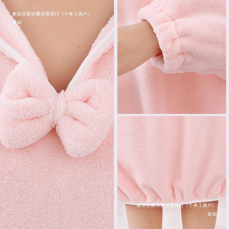 후드가 달린 목욕 가운 긴 소매 유행 새 잠옷 흡수 빠른 건조 부드러운 편안한 머리없는 귀여운 목욕 원피스 착용