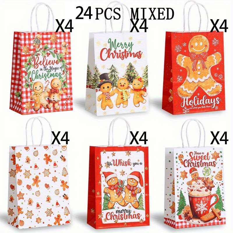 クロスボーダークリスマスポータブル紙袋そりヘラジカクラフト紙袋片面ホットスタンピング包装袋ギフトバッグ卸売|undefined