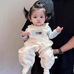 小月龄宝宝秋装套装萌韩系婴幼儿背带裤打底两件套秋款外出服潮