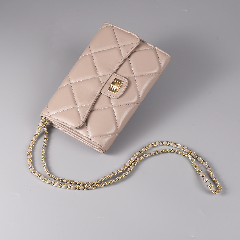 Okaqi nueva moda todo fósforo de piel de oveja de las mujeres larga Cartera de gran capacidad clásico rombo universal bolso crossbody