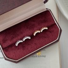 S925纯银蕾丝缕空月亮耳钉女款日系高级感小众设计耳环小红书爆款