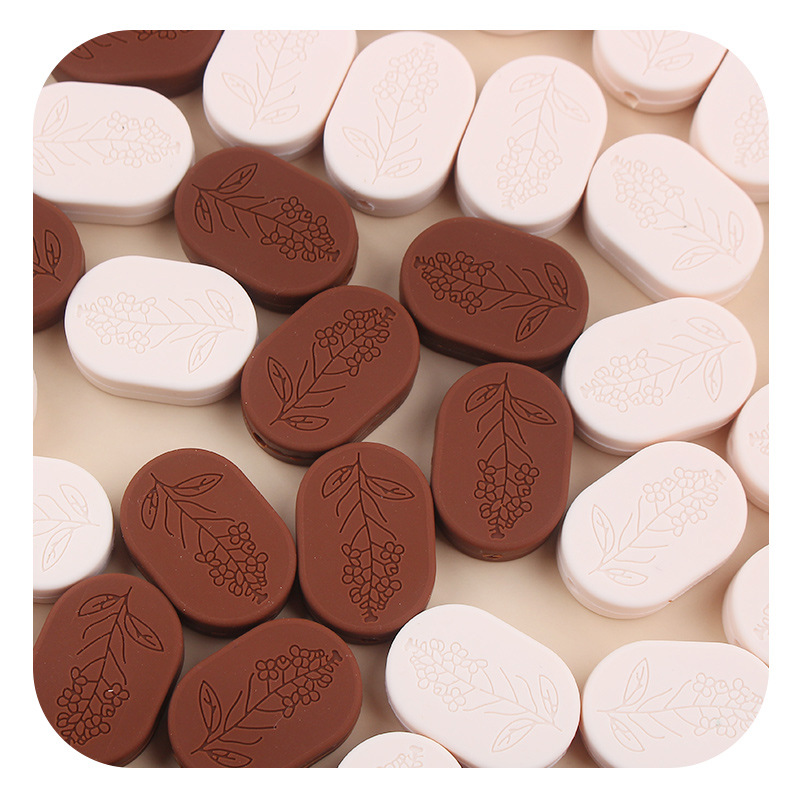 Productos creativos para bebés de bricolaje, forma redondeada, joyería de silicona impresa, cadena de chupete, dientes molares, accesorios de pulsera de mordedor