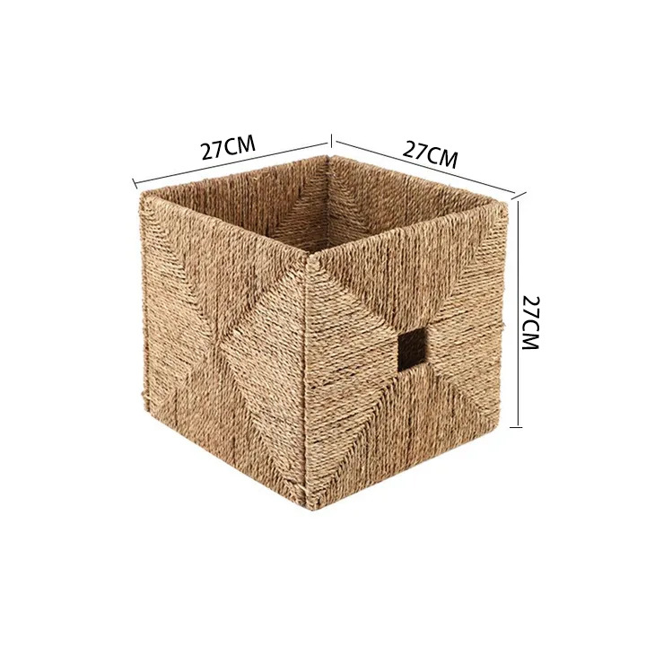 Cesta de almacenamiento de gabinete a cuadros de ratán de Amazon Cesta de almacenamiento plegable caja de almacenamiento extraíble Cesta de almacenamiento de ropa de dormitorio Almacenamiento de cajón