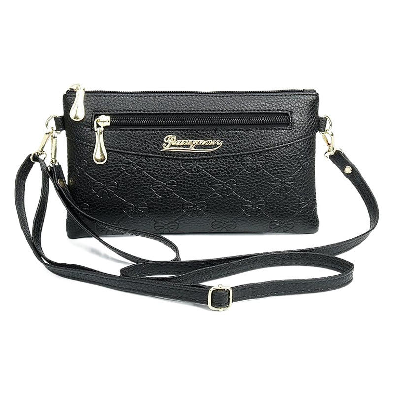 Bolso de la moda de las nuevas mujeres bolsa pequeña bolsa de mensajero casual en relieve material suave embrague de las mujeres monedero móvil