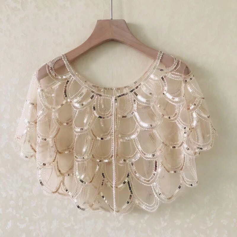 Sun Protection Clothing Sequin Small Coat Women's Summer Shawl All-match Dress Top Gauze Waistle European and American Cardigan Stylish Fashion