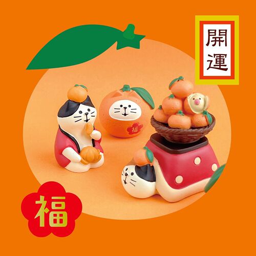 Zakka Japanese cat creative simulation honey citrus cat good luck miniature resin desktop craft ornaments