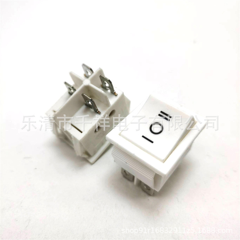 船型开关 KCD4 白翘板开关 大电流16A电源开关 4脚白色电子开关