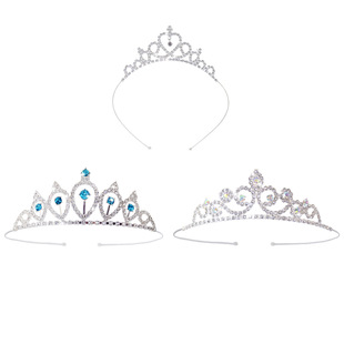Cross-Border Rhinestone Crown Headband, Elsa Belle Rapunzel Tiara, Crown Headband, Children's Hair Accessories, Wholesale Versatile