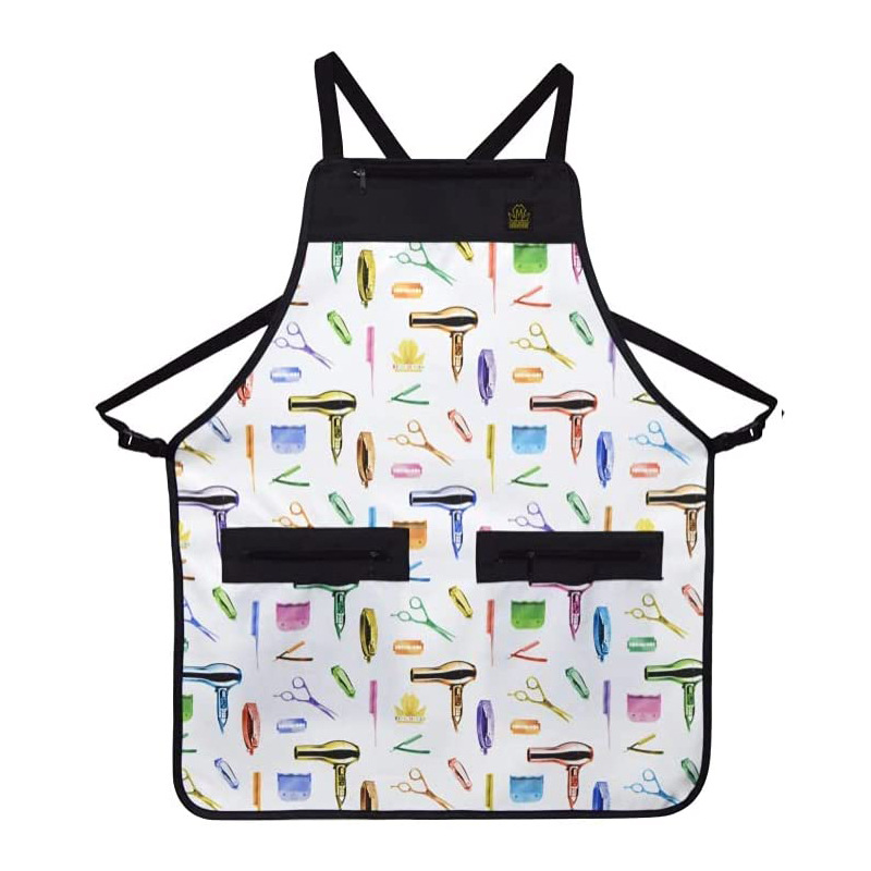 Patrón de corte de pelo de impresión de fondo blanco