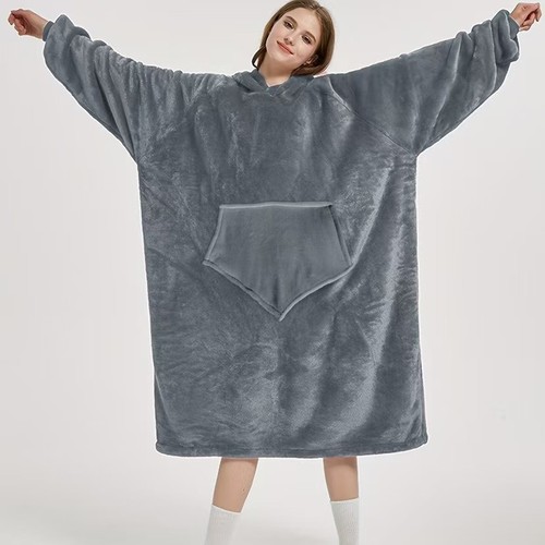 Polar Fleece Hooded Sweat Suit for Warmth, TV Blanket for Outdoor Cold Protection, Couple Set Hooded Sweatshirt Fleece