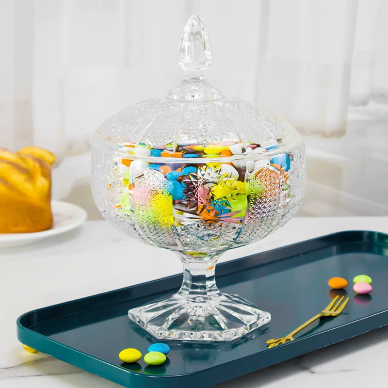 Европейская креативная доступная роскошная ретро-серьга с рельефным подсолнухом, стеклянная банка для конфет, сахарница, серия