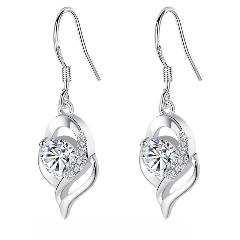 Cross-border шейнов горячая модель, у меня ты в сердце. Белые diamond серьги, модные любовные серьги, женские персональные и многофункциональные аксессуары.