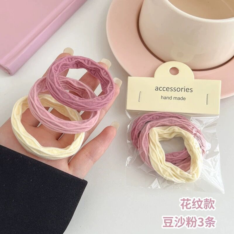 Anillo de cabello para niños crema toalla de sal marina anillo de cabello simple cabello de mujer sin marcas correa de alta elasticidad adornamiento para el cabello de niñas