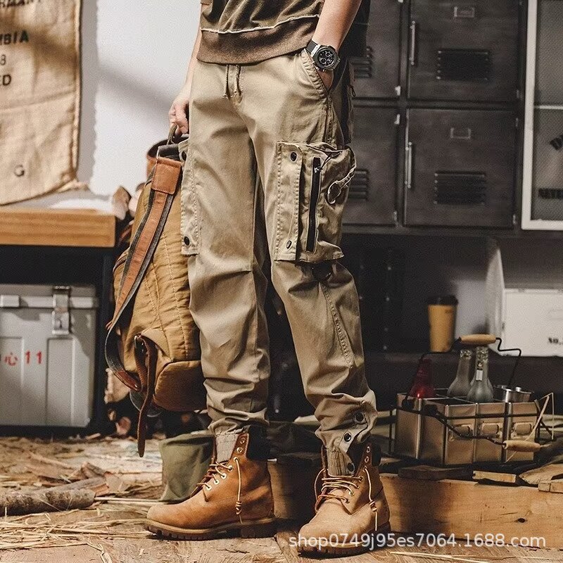 Spring and Autumn Cross-Border American Workwear Pants for Men, Straight Functional Outdoor Tactical Casual Pants, Men's Leggings Pants for Men