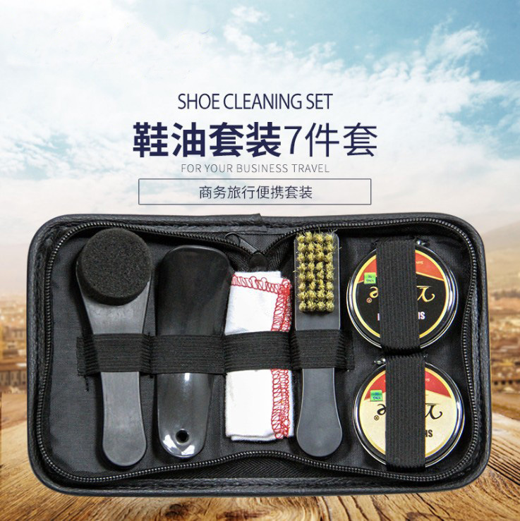 Shoe polish set, leather care set, genuine leather conditioner, black shoe brush set, shoe polish, shoe brush