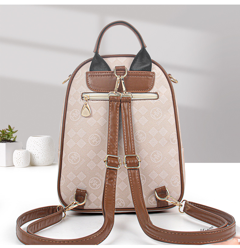 Rucksack Damentasche Feste Form Rucksack im koreanischen Stil Bedruckter Damen-Reiserucksack Große Kapazität Schultasche_voghion.com