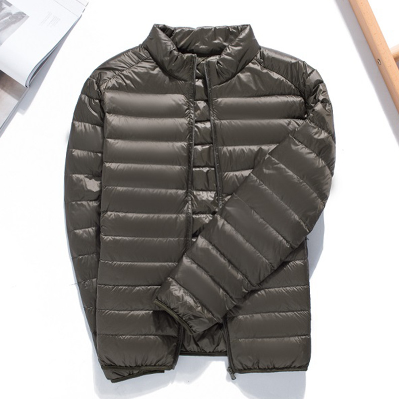 Chaqueta ligera de plumón para hombre corta Otoño e Invierno Juventud más tamaño ultrafino ligero pato blanco abajo chaqueta casual fuera de temporada
