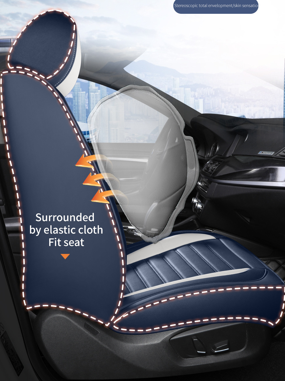 Cross-Border Amazon Car Seat Cushion, All-Season, Full Leather, Fully Covered, Wear-Resistant, Breathable, Car Interior Seat Cushion Cover