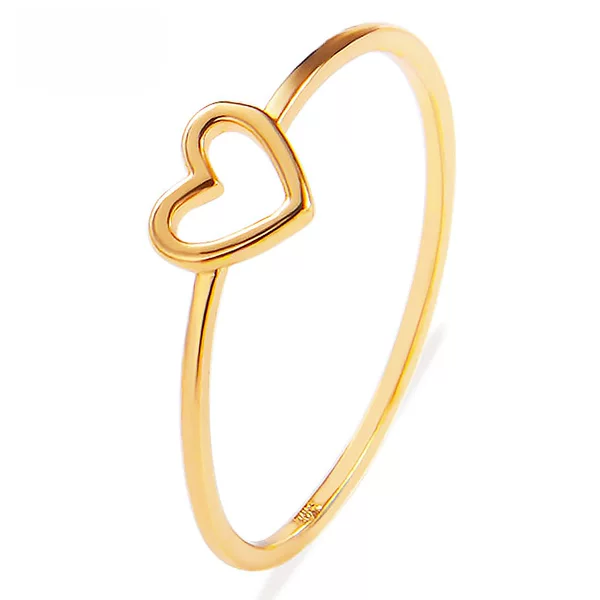 Korean-style Korean-style Simple Hollow Heart Heart Heart-shaped Ring 925 Logo Copper Jewelry Electroplated Silver Ring