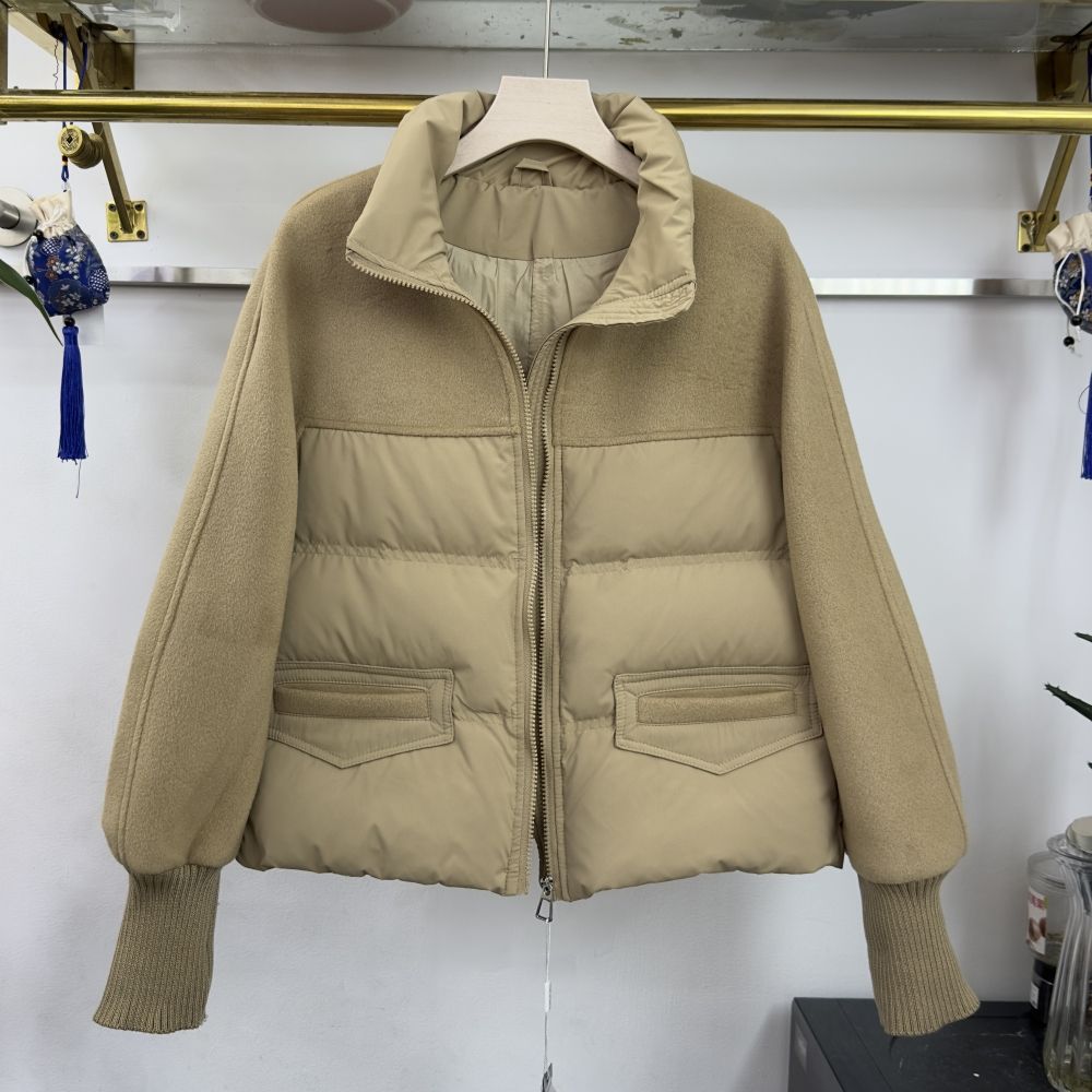 Women's Short Woolen down Jacket Autumn and Winter New Double-Sided Cashmere Coat