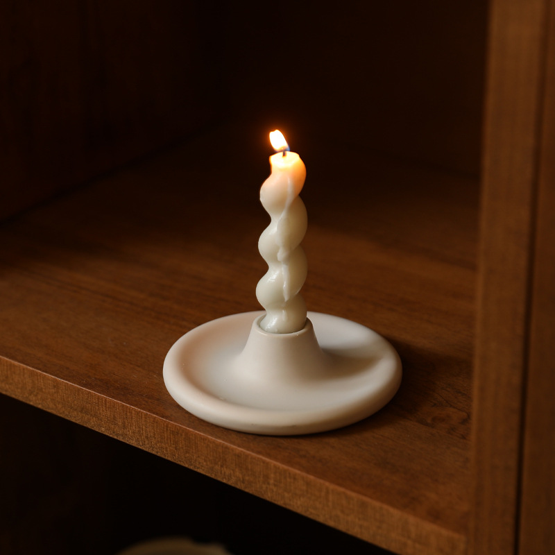 Moderno minimalista redondo negro y blanco candelabros de cerámica decoración candelabros de decoración de mesa de sala de estar creativa