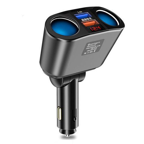 Car charger ultra-fast charge one-drag-three cigarette lighter phone flash charge digital QC3.0 car charger adapter