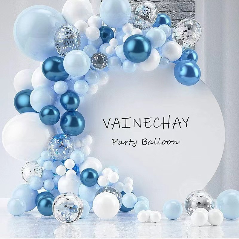 Transfronterizo Amazon juego de cadenas de globos azules para fiestas de cumpleaños de boda decoración de cadenas de globos