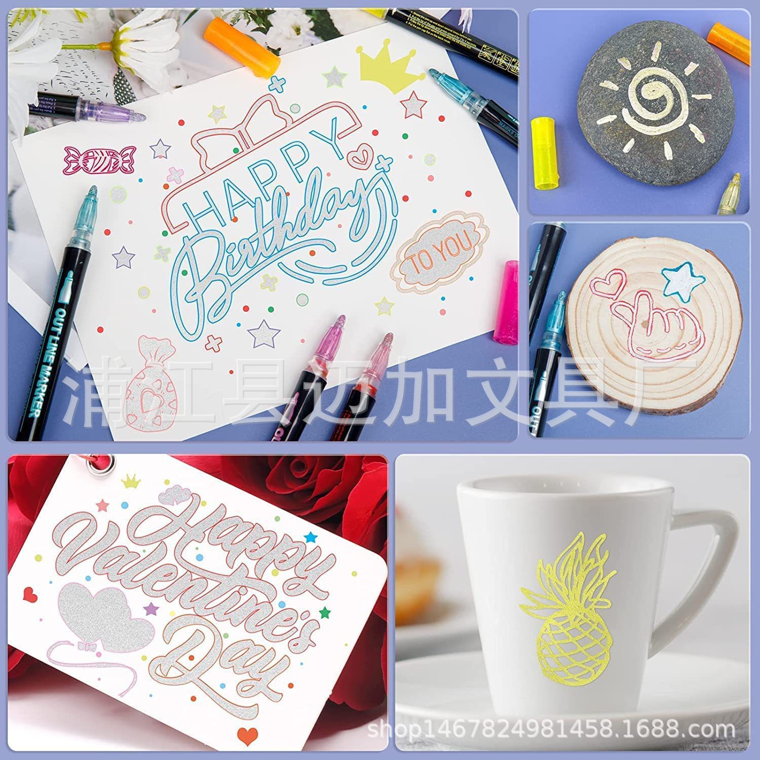 Cross-border Amazon popular doble línea esquema pluma metal traje de 36 colores Internet celebridad marcador fluorescente marcador pluma al por mayor