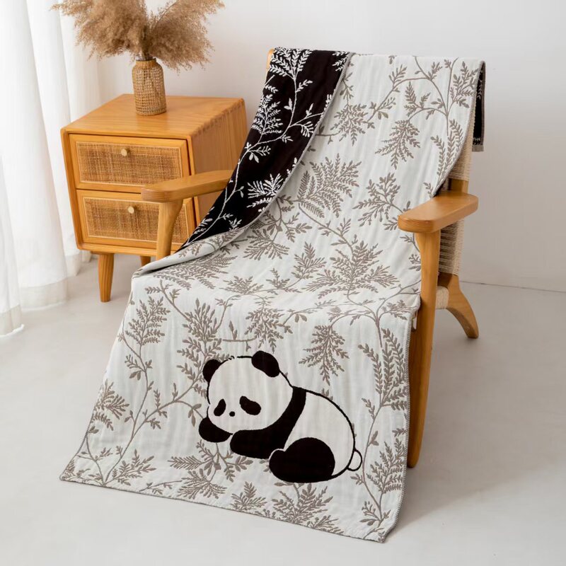Four-Layer Gauze Pure Cotton Bath Towel, Large Size, Absorbent, Quick-Drying, Cute Cartoon Design, Household Bath Towel
