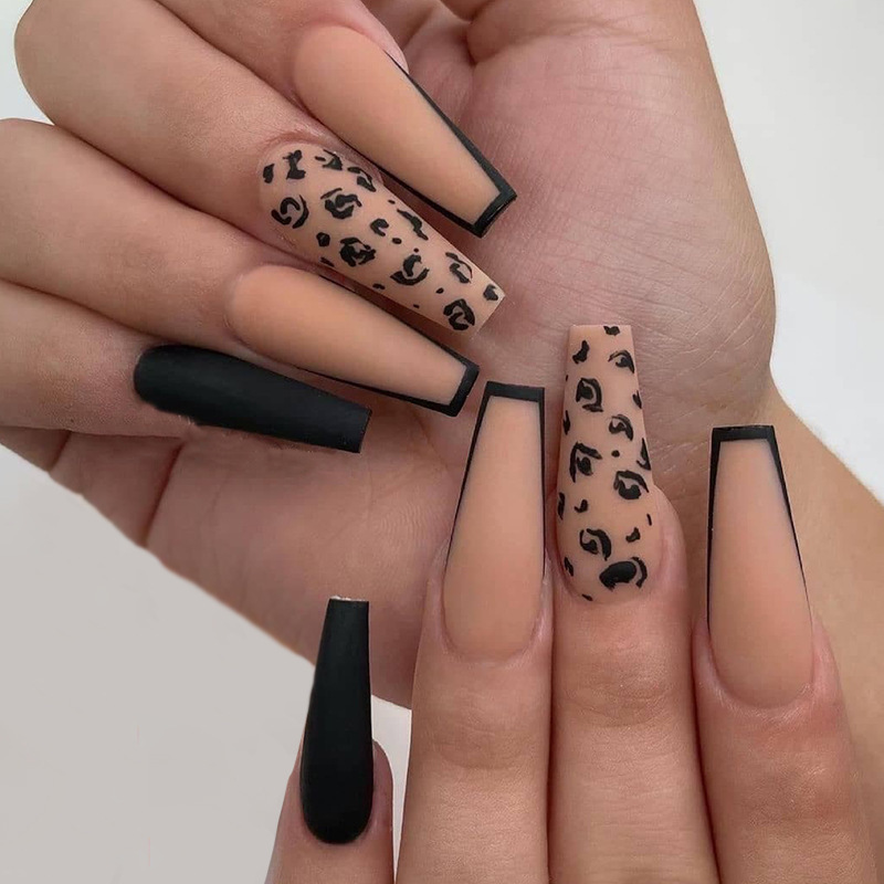 Wearable manicure long ballet leopard pr...