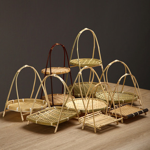 Bamboo Woven Fruit Plate, Multi-Layer Tea Snack Tray Display Stand, Bamboo Woven Basket, Hotel Pastry Basket, Snack Bamboo Plate, Bamboo Silk