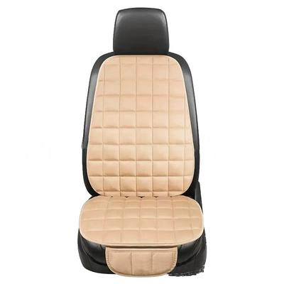 and Passenger Short Plush Rear — Seat cushion, seat cover - beige-single-seat-square-cushion-backrest-universal