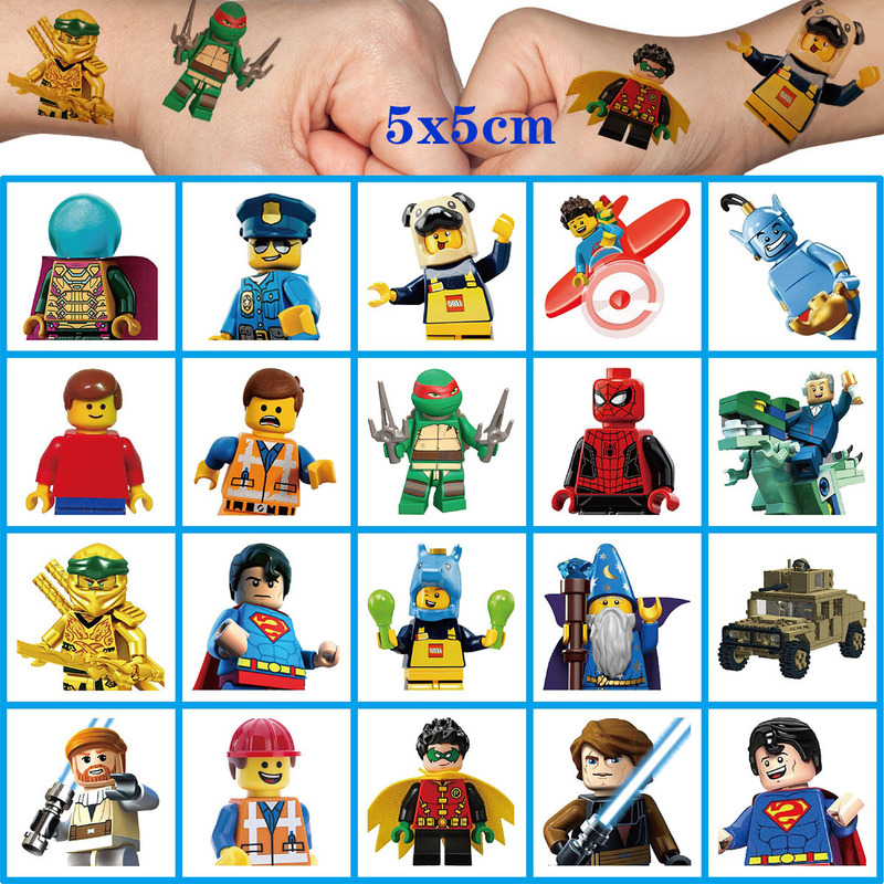 Foreign Trade Special for Amazon Super Hero Lego Tattoo Sticker Water Transfer Sticker Children's Birthday Party Gift Foreign Trade Special for Amazon Super Hero Lego Tattoo Sticker Water Transfer Sticker Children's Birthday Party Gift