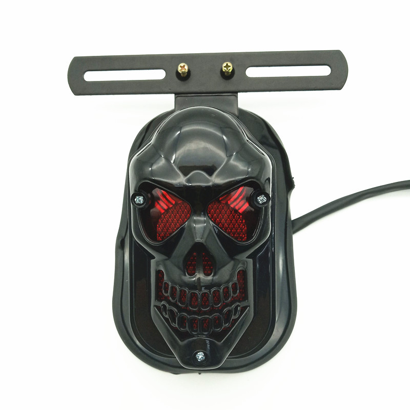 CH-2016A1 motorcycle skull rear tail light off-road vehicle retro light bulb skull grimace brake tail light