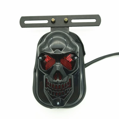 CH-2016A1 motorcycle skull rear tail light off-road vehicle retro light bulb skull grimace brake tail light