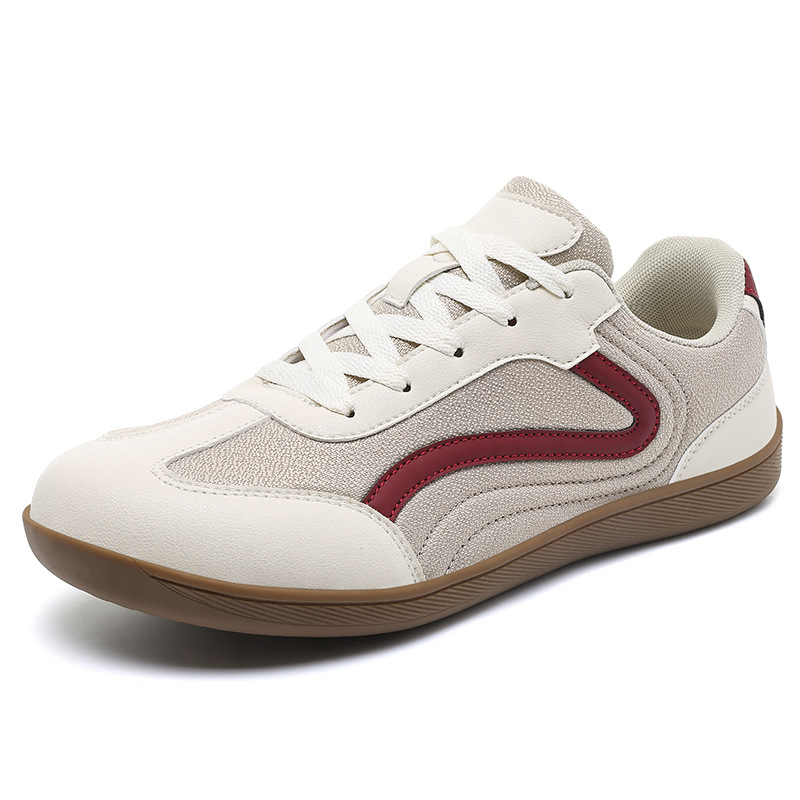 K2636 unisex wide-toe, wide-sole athletic shoes, spring low-top leather sneakers, available in large sizes, suitable for running, training, and casual wear, German training style