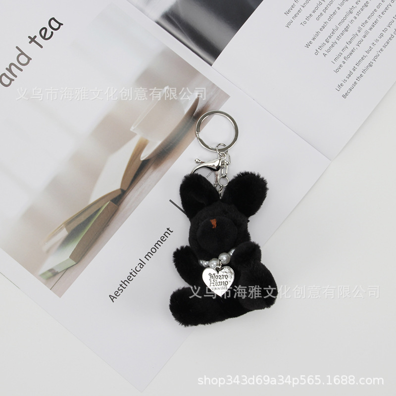 Estilo coreano creativo lindo conejo serie amor aleación perla lindo conejo teléfono móvil colgante coche adornos