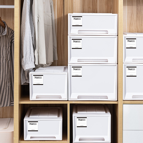 Pure White Thick Drawer Storage Box Home Underwear Clothes Organizer Large Plastic Clothing Storage Box