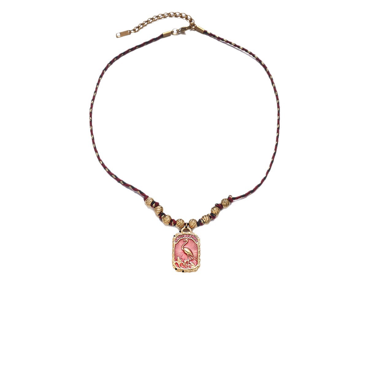 Collar de acero inoxidable de lujo ligero de alta calidad galvanoplastia amor colgante de cordón collar de nicho