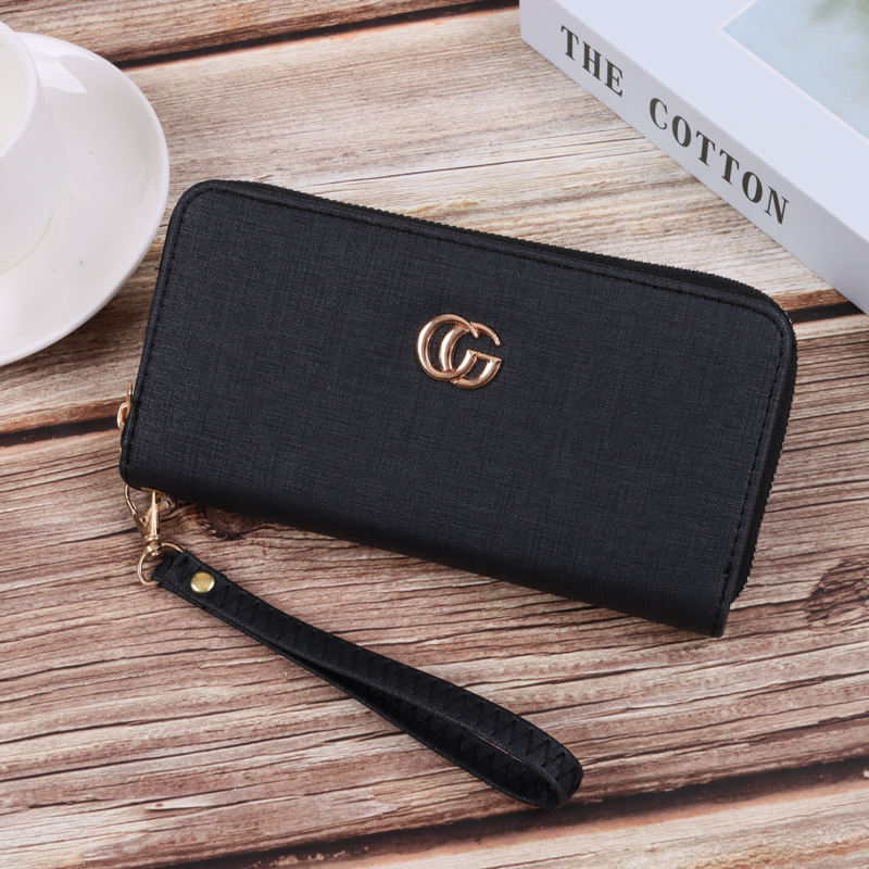 2023 nuevas mujeres de embrague moda calle tiro personalidad doble C grano fino gran capacidad diseño logo