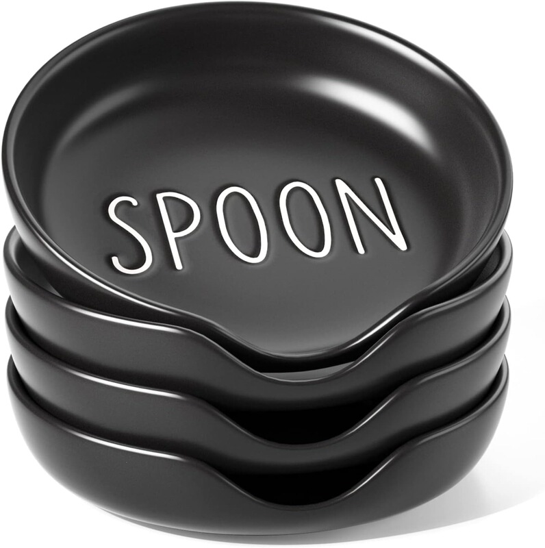 LE TAUCI kitchen counter spoon rest, stove-top spoon rest, farmhouse kitchen decor, ceramic utensil holder, 5 inches LE TAUCI kitchen counter spoon rest, stove-top spoon rest, farmhouse kitchen decor, ceramic utensil holder, 5 inches