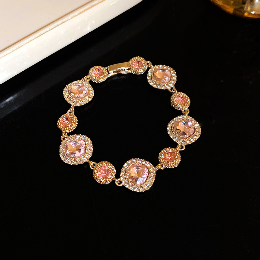 Medieval vintage diamantes geométricos pulsera de fijación pulsera de moda retro versátil pulsera ligera lujo de alta sensación joyas de mano mujeres image 11