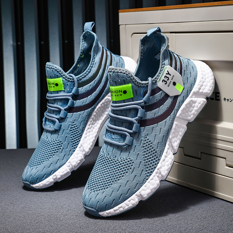 Cross-border plus size Couple's 14-color Summer Flying Mesh Breathable sneaker Popcorn Big Sole Lightweight Running Shoes Cross-border plus size Couple's 14-color Summer Flying Mesh Breathable sneaker Popcorn Big Sole Lightweight Running Shoes