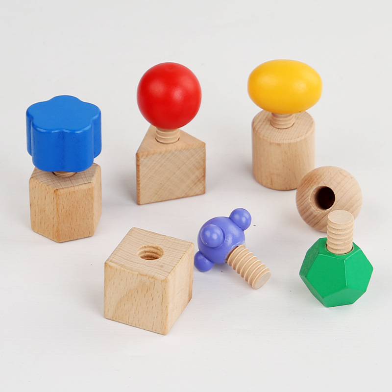 Gránulos grandes de madera transfronterizos rompecabezas creativo de clavos de hongos juguetes educativos inteligencia para niños rompecabezas grandes juguetes digitales image 11
