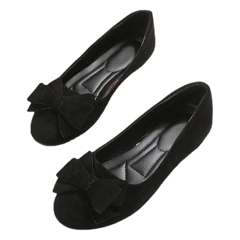 2022 nueva gamuza arco punta redonda tods para las mujeres al por mayor Comercio exterior europeo y americano más tamaño plano casual zapatos de una sola capa para las mujeres