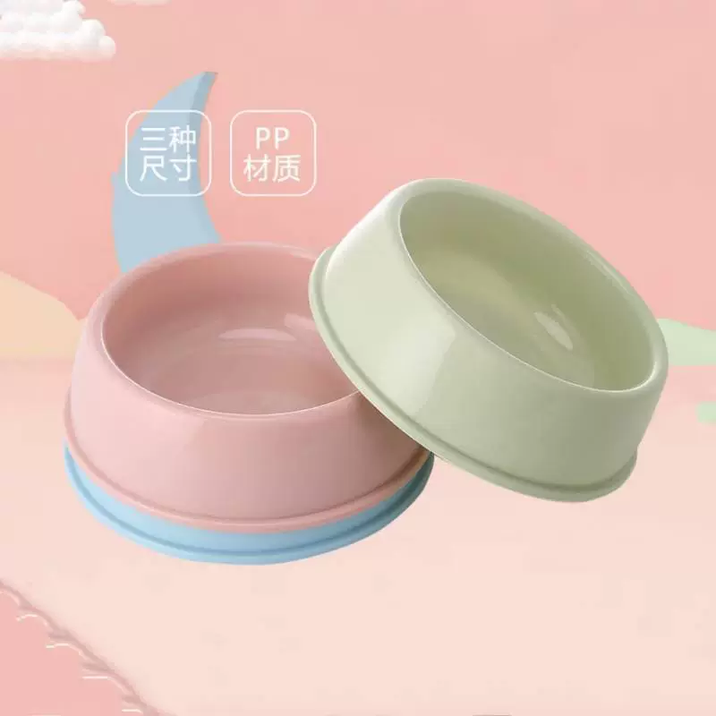 Круглая Одиночная чаша для домашних животных 1 конфетного цвета миска для домашних животных Пластиковая миска для собак Чаша для кошек Утолщенная Экологически чистая миска для собак
