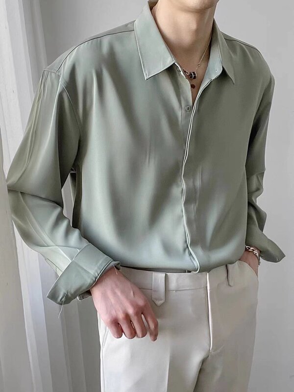 High-value Non-ironing Anti-wrinkle Business Shirt Men's Spring and Autumn Draped Korean-style Loose ins Trendy Duffy Handsome Long-sleeved Shirt