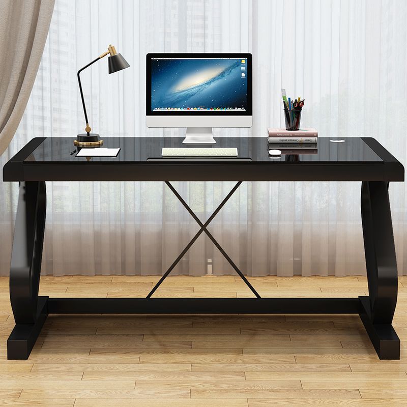 Mesa de computadora de vidrio temperado simple mesa de estudio mesa de escritorio de computadora simple y moderna mesa económica image 4